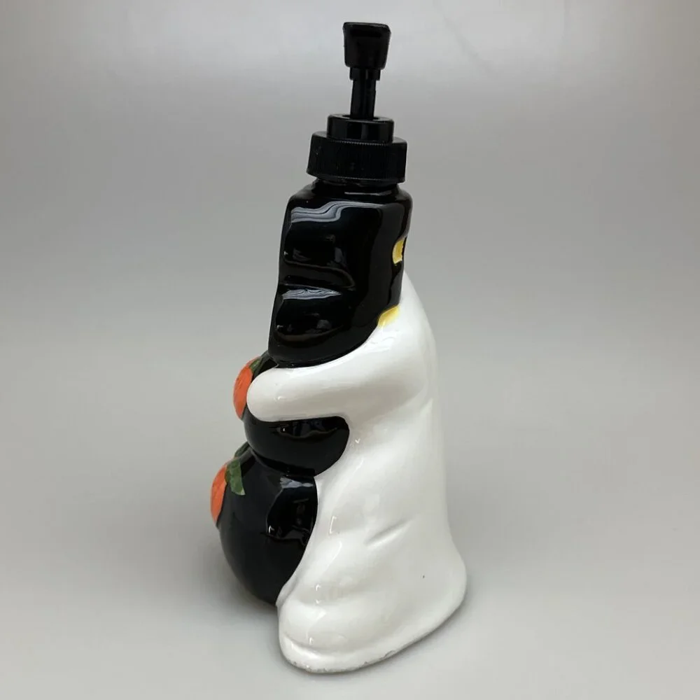 Vintage Halloween Ghost and Pumpkin Soap Dispenser